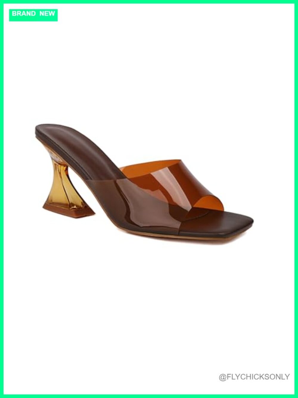 Clear Kitten Heel Sandals Transparent Square Open Toe Dress Shoes